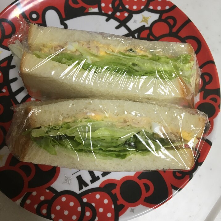 ツナときゅうりのゆで卵サラダのサンドイッチ☆食パン